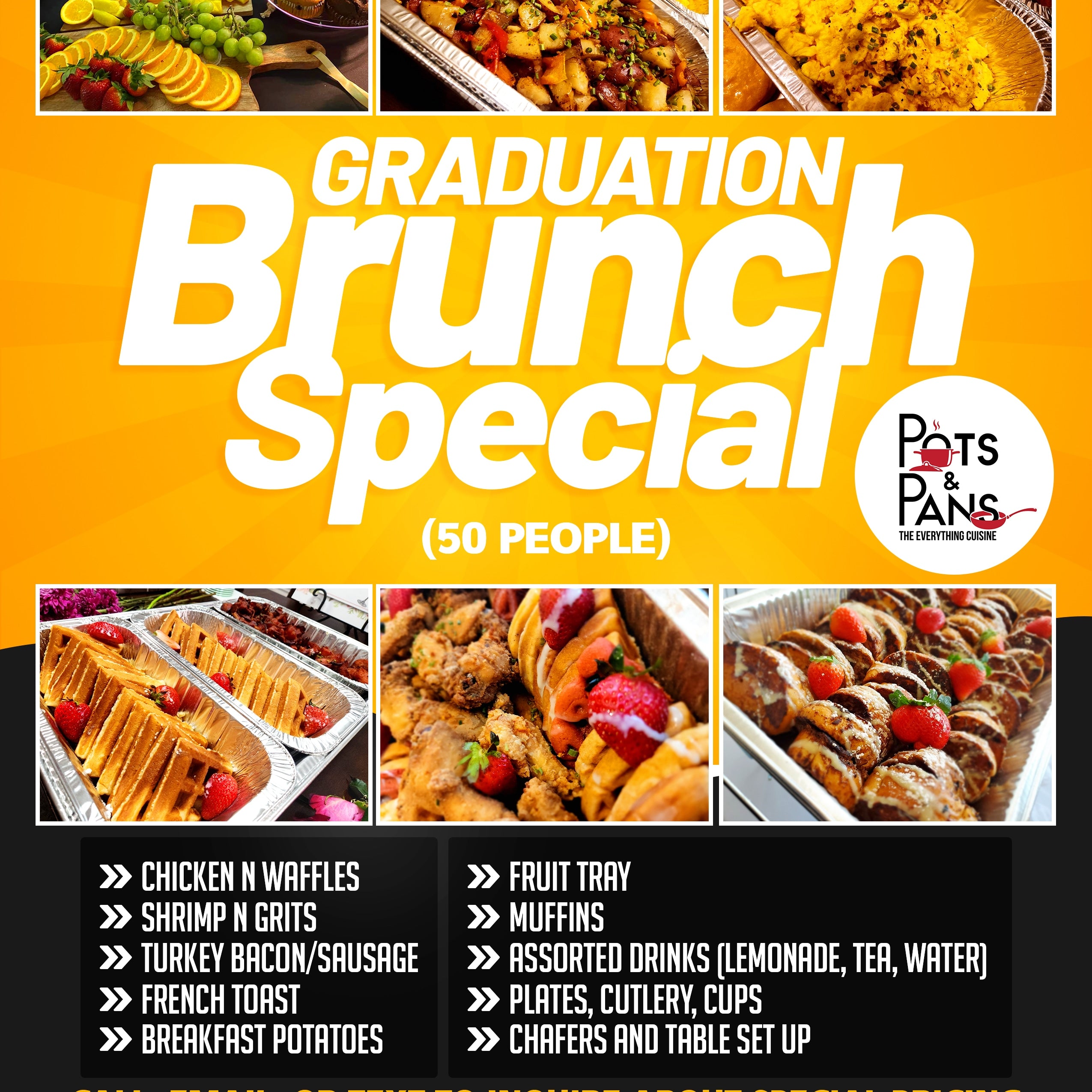 Brunch Buffet Pots & Pans Cuisine